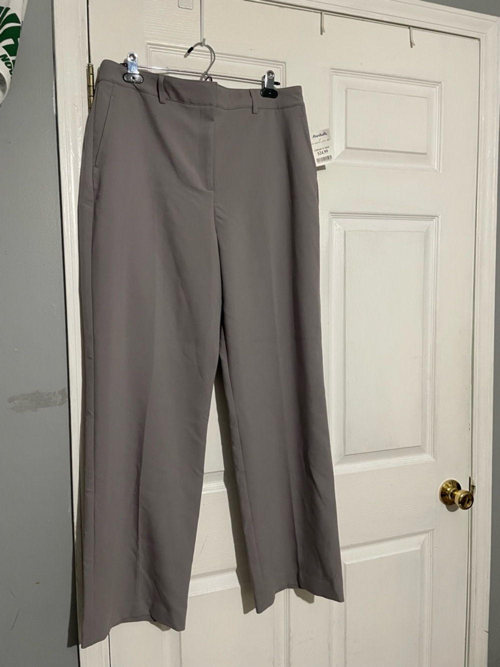 Joie Light Gray Hi-Rise Straight Leg Pants